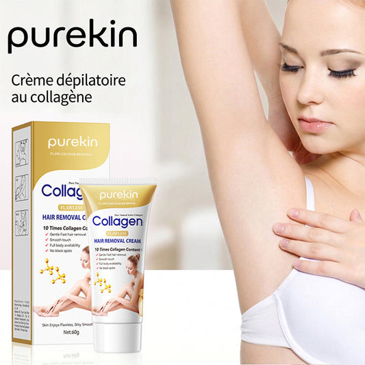 Crème dépilatoire douce au collagène Purekin