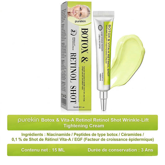 Crème liftante et régénératrice PUREKIN Advanced Peptide Botox-Style + Rétinol Vita-A