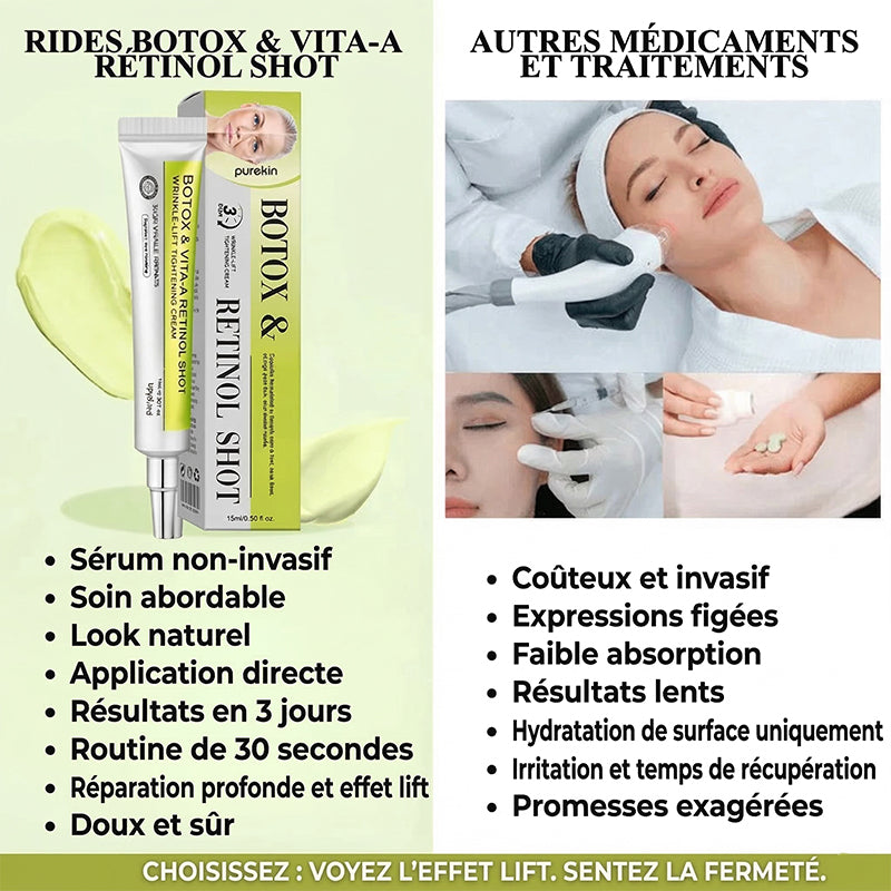 Crème liftante et régénératrice PUREKIN Advanced Peptide Botox-Style + Rétinol Vita-A