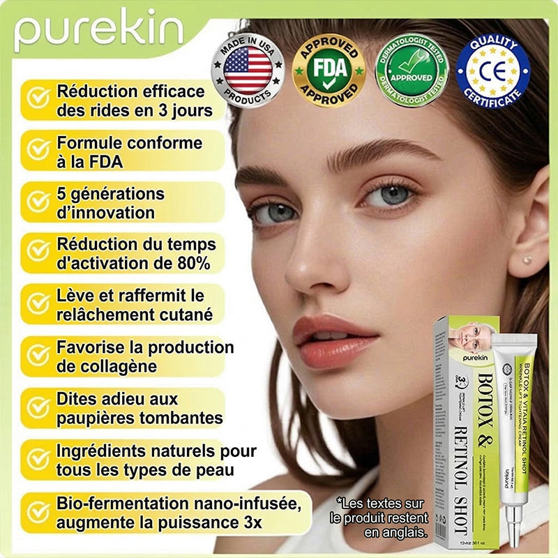 Crème liftante et régénératrice PUREKIN Advanced Peptide Botox-Style + Rétinol Vita-A